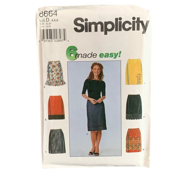 Simplicity 8664 Skirt Sewing Pattern Sizes 4-8 Six Easy Styles - Picture 1 of 2
